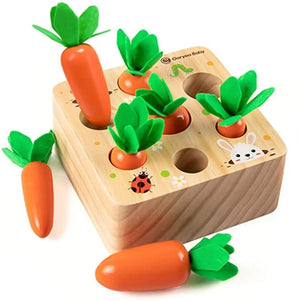Jeu Montessori Récolte de Carottes & Trieur de Formes en Bois